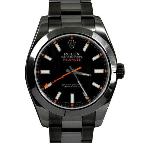 rolex milgauss pvd black|rolex watch milgauss price.